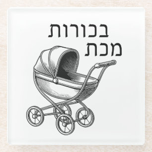 First Born Plague for Seder Glass Coaster