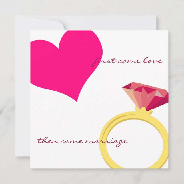 FIRST CAME LOVE-pink Invitation (Front)