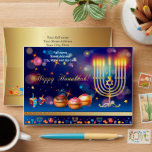 First Candle of Hanukkah Festival of Lights Party Envelope<br><div class="desc">First Candle of Hanukkah. Happy Hanukkah Festival of lights party invitation beauty Jewish holiday card. Beautiful Jewish Holiday Chanukkah background with traditional Chanuka decorative symbols - wooden dreidels (spinning top), doughnuts, hanukkiah menorah, candles, star of David and glowing lights wallpaper gold pattern. Hanukkah festival of lights event decoration. Jerusalem, Israel....</div>