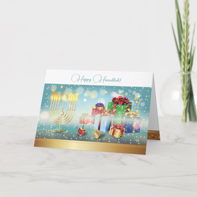 First Candle of Hanukkah Festival of lights party Thank You Card (Front)