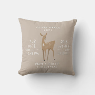 First Christmas 1 photo baby details deer Ceramic  Cushion