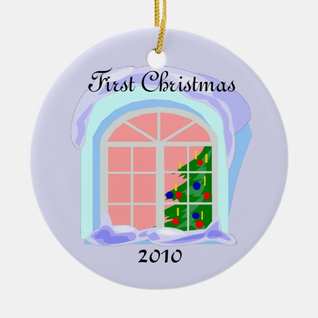 First Christmas 2010 Ceramic Tree Decoration (Front)
