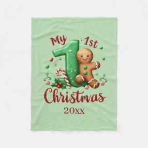 First Christmas add year baby  Fleece Blanket