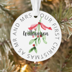 First Christmas and Mr. and Mrs. Custom Ornament