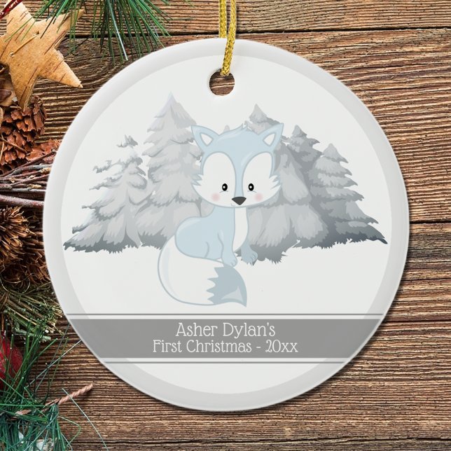 First Christmas Arctic Fox Ceramic Tree Decoration (Creator Uploaded)