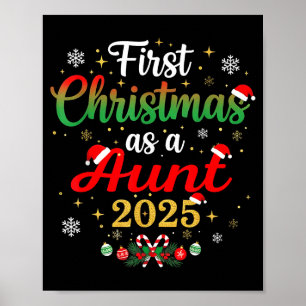 First Christmas As A Aunt 2025 New Mommy Xmas Poster
