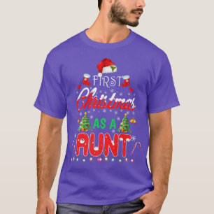 First Christmas As a Aunt Santa Hat Ugly Xmas 202 T-Shirt