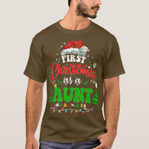 First Christmas As a Aunt Santa Hat Ugly Xmas 202 T-Shirt