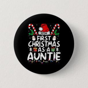 First Christmas As A Auntie Family Matching New Au 6 Cm Round Badge