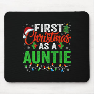 First Christmas As A Auntie Xmas Lights Family Chr Mouse Mat