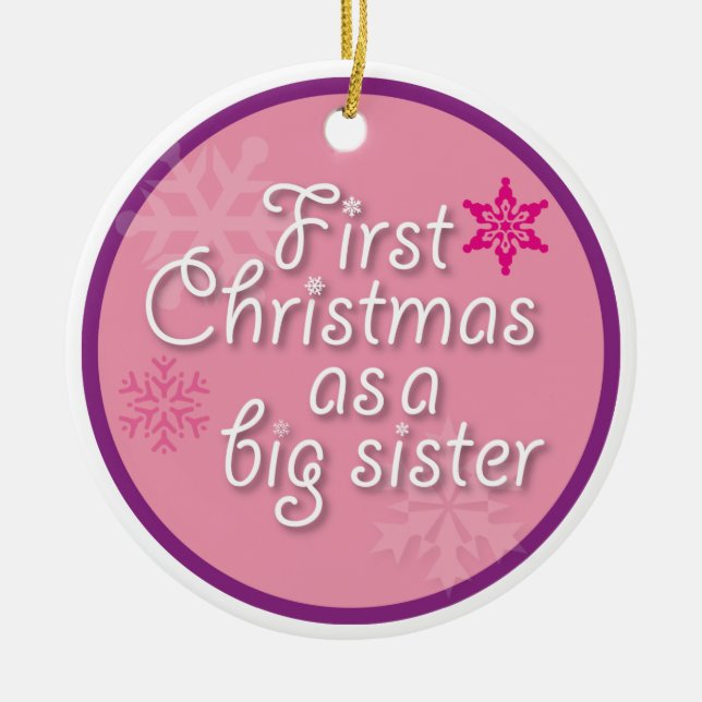 First Christmas as a Big Sister Ceramic Tree Decoration (Front)