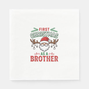 First Christmas As a Brother Santa Gnome Napkin