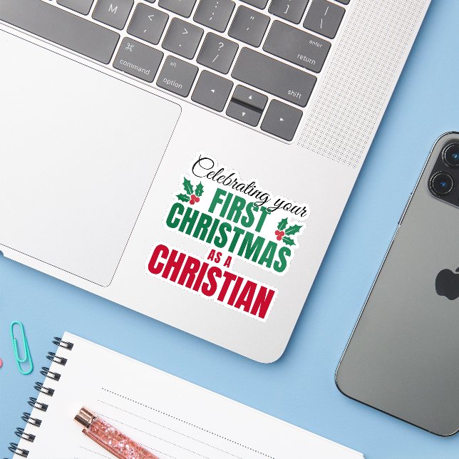FIRST CHRISTMAS AS A CHRISTIAN for New Believer (Laptop w/ iPhone)