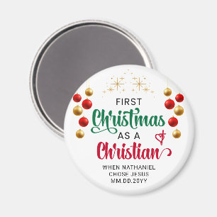 FIRST CHRISTMAS AS A CHRISTIAN New Believer Magnet