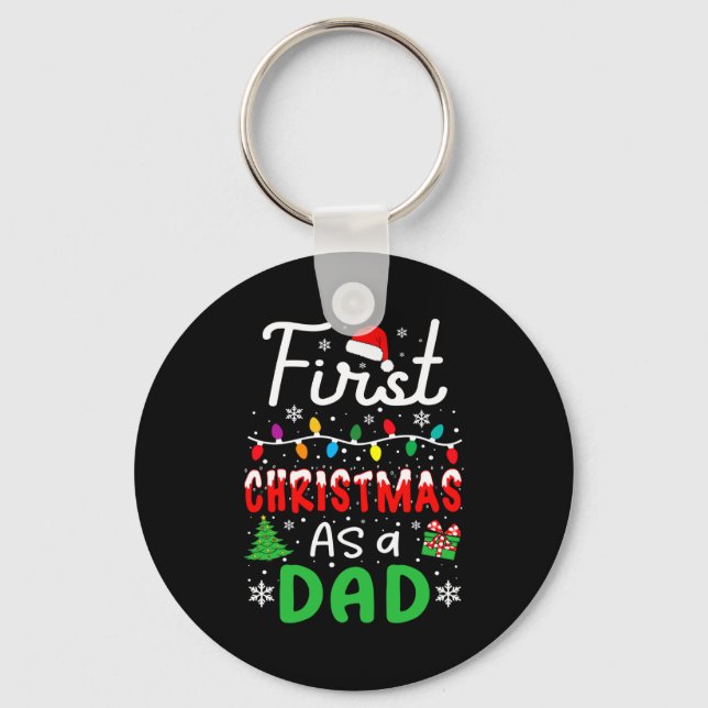 First Christmas As A Dad New Daddy 1st Christmas D Key Ring (Front)