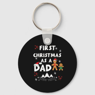 First Christmas As A Dad Shirt New Dad Xmas Gift T Key Ring