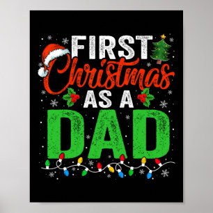 First Christmas As A Dad Xmas Lights New Dad Chris Poster