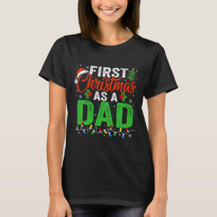 First Christmas As A Dad Xmas Lights New Dad Chris T-Shirt