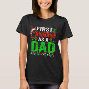 First Christmas As A Dad Xmas Lights New Dad Chris T-Shirt