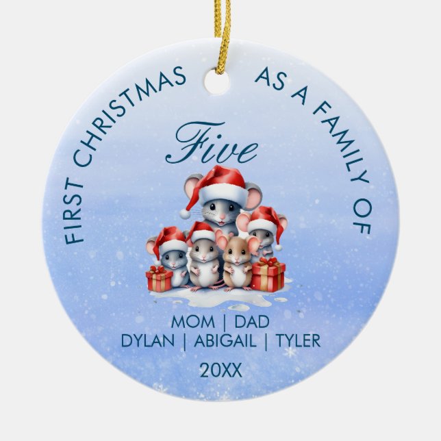 First Christmas as a Family Circle Ornament (Front)
