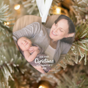 First Christmas As A Family of 3 Ornament