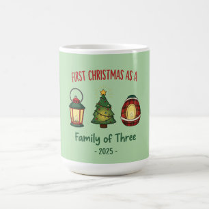 "First Christmas as a Family of Three 2025 Ornamen Coffee Mug