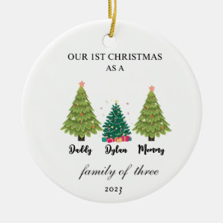 First Christmas as a Family of Three Ornament