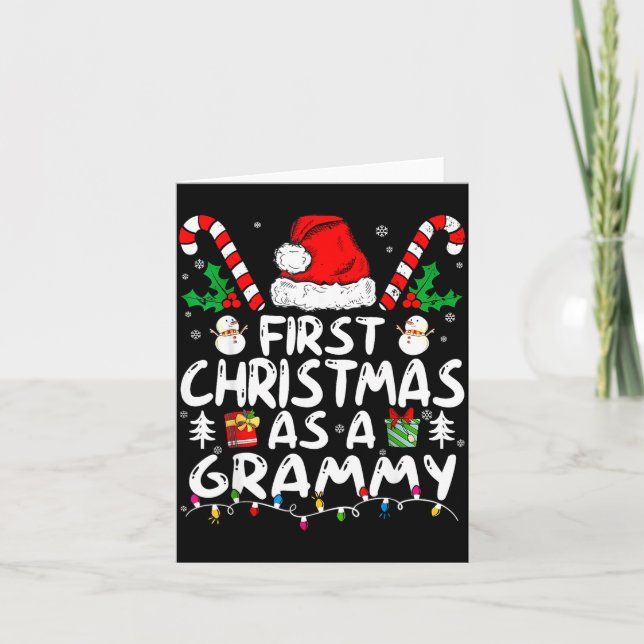 First Christmas As A Grammy New Grammy  Card (Front)