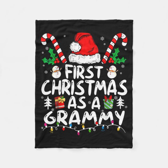 First Christmas As A Grammy New Grammy  Fleece Blanket (Front)