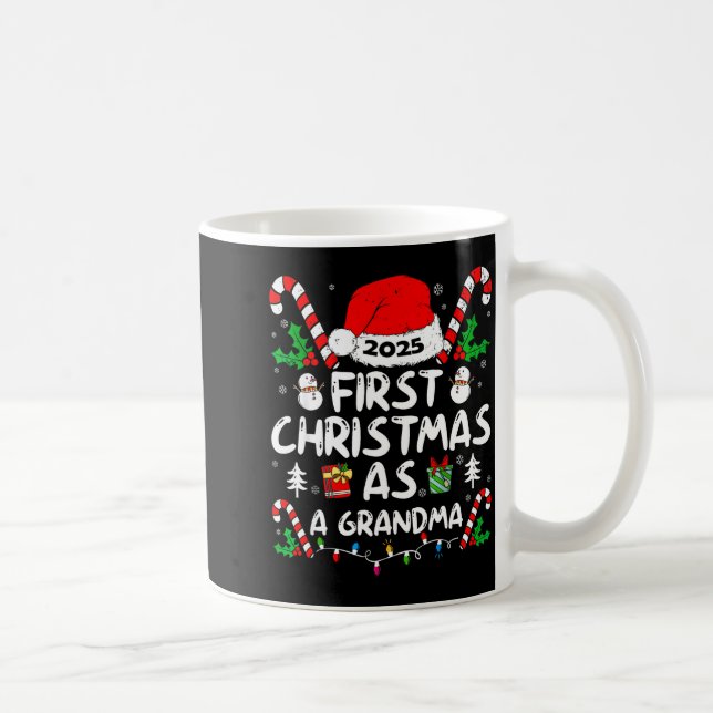 First Christmas As A Grandma 2025 Family Matching  Coffee Mug (Right)
