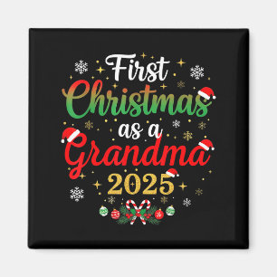 First Christmas As A Grandma 2025 New Mommy Xmas  Magnet