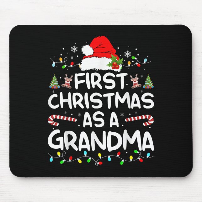 First Christmas As A Grandma Matching Christmas Ne Mouse Mat (Front)