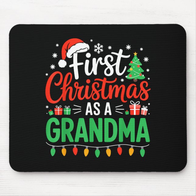 First Christmas As A Grandma Matching New Nana Gra Mouse Mat (Front)