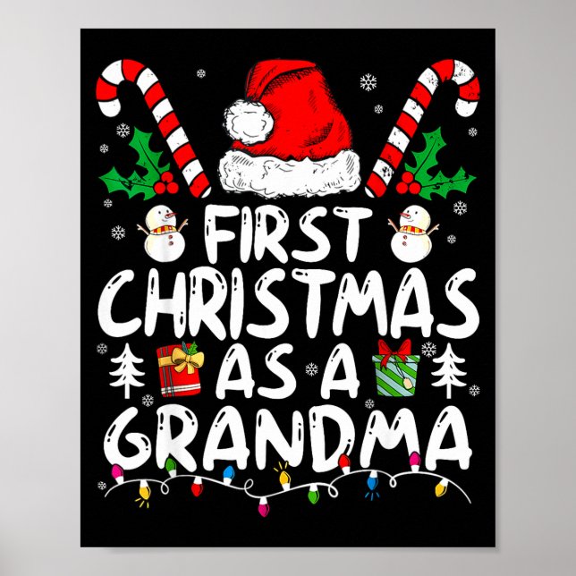 First Christmas As A Grandma New Grandma  Poster (Front)