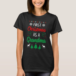 First Christmas As A Grandma   Xmas First Time Gra T-Shirt