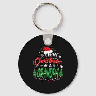 First Christmas As A Grandpa New Grandfather 1st C Key Ring