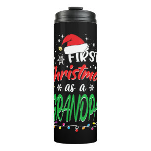 First Christmas as a Grandpa New Grandfather Thermal Tumbler
