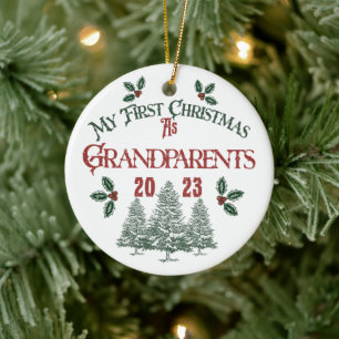 First Christmas as a Grandparents Ceramic Tree Decoration