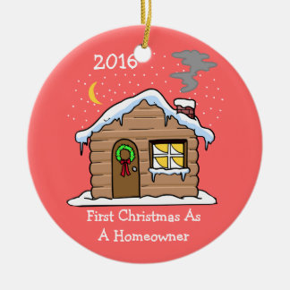 First Christmas As A Homeowner 2016 (Cabin) Ceramic Tree Decoration