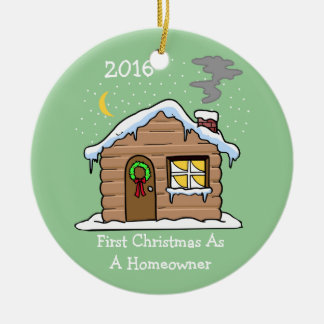 First Christmas As A Homeowner 2016 (Cabin) Ceramic Tree Decoration