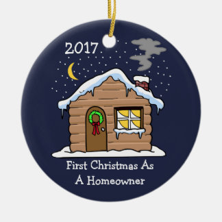 First Christmas As A Homeowner 2017 (Cabin) Ceramic Tree Decoration