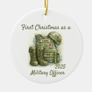 First Christmas as a Military Officer Ceramic Tree Decoration