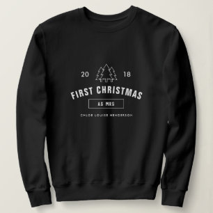 First Christmas as a Miss Black White Logo Sweatshirt