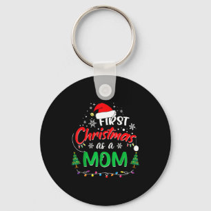 First Christmas As A Mom 1st Christmas Matching Fa Key Ring