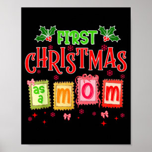 First Christmas As A Mom 2025 Coquette Bow Matchin Poster