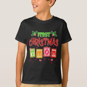 First Christmas As A Mom 2025 Coquette Bow Matchin T-Shirt