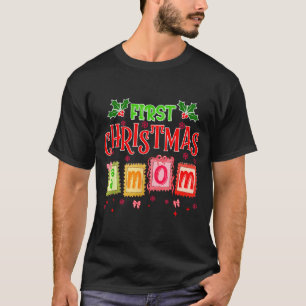First Christmas As A Mom 2025 Coquette Bow Matchin T-Shirt