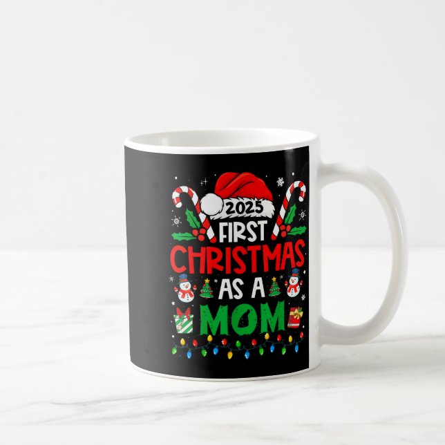 First Christmas As A Mom 2025 Family Matching 1st  Coffee Mug (Right)