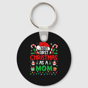 First Christmas As A Mom 2025 Family Matching 1st  Key Ring