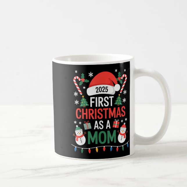 First Christmas As A Mom 2025 Family Matching Holi Coffee Mug (Right)